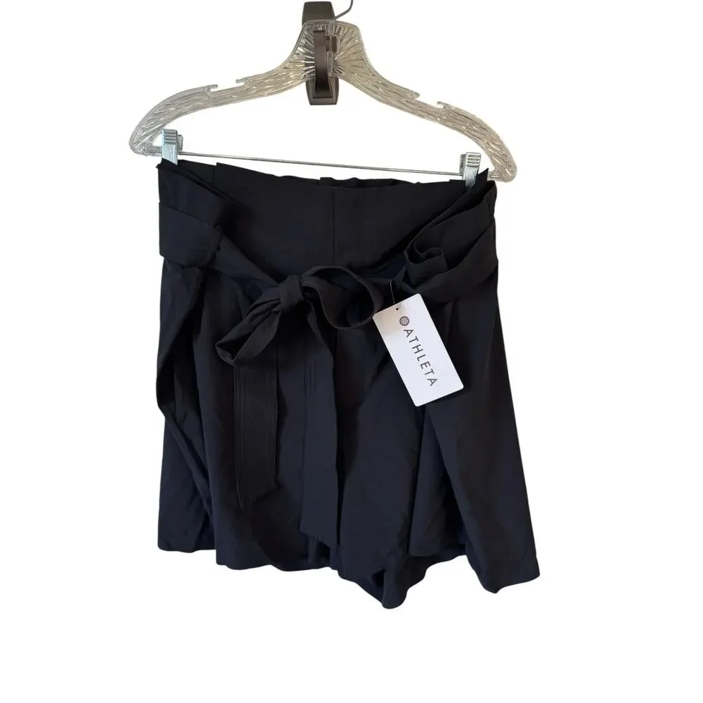 ATHLETA NWT Skyline Short II Black Size 26 Plus Sized Paperbag Waist Athleisure - Picture 2 of 6